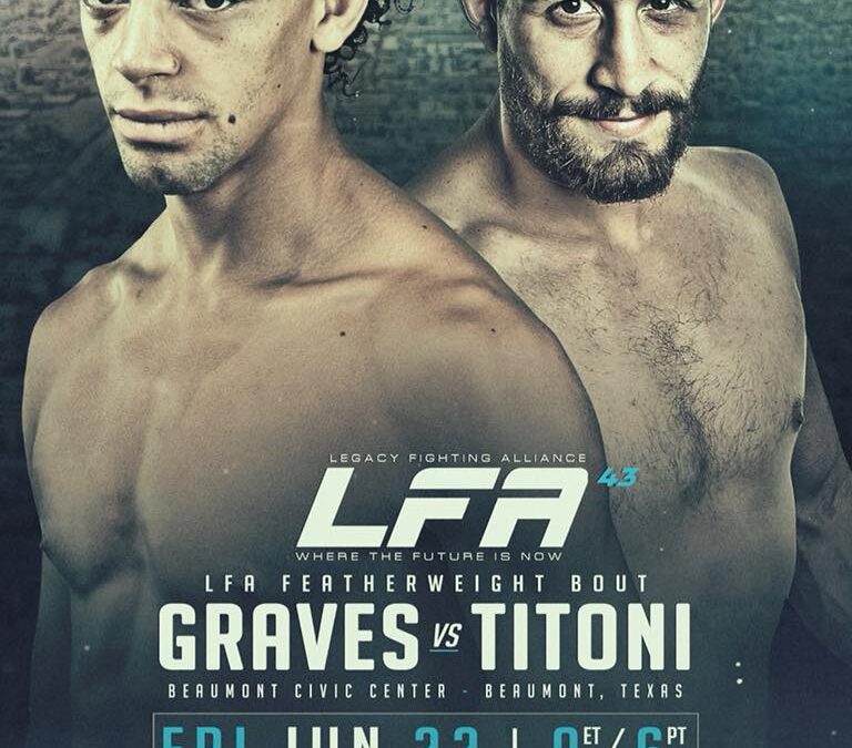 Jordan Titoni is LFA: Legacy Fighting Alliance FIGHT POSTER OFFICIAL! Watch live on AXS TV Fights next Friday 6/22 at 7pm MDT!