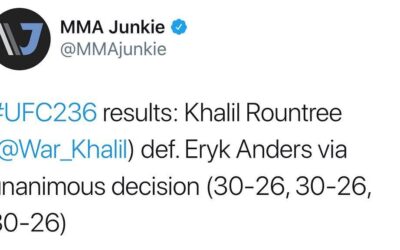 ERYK ANDERS FIGHT REULTS: