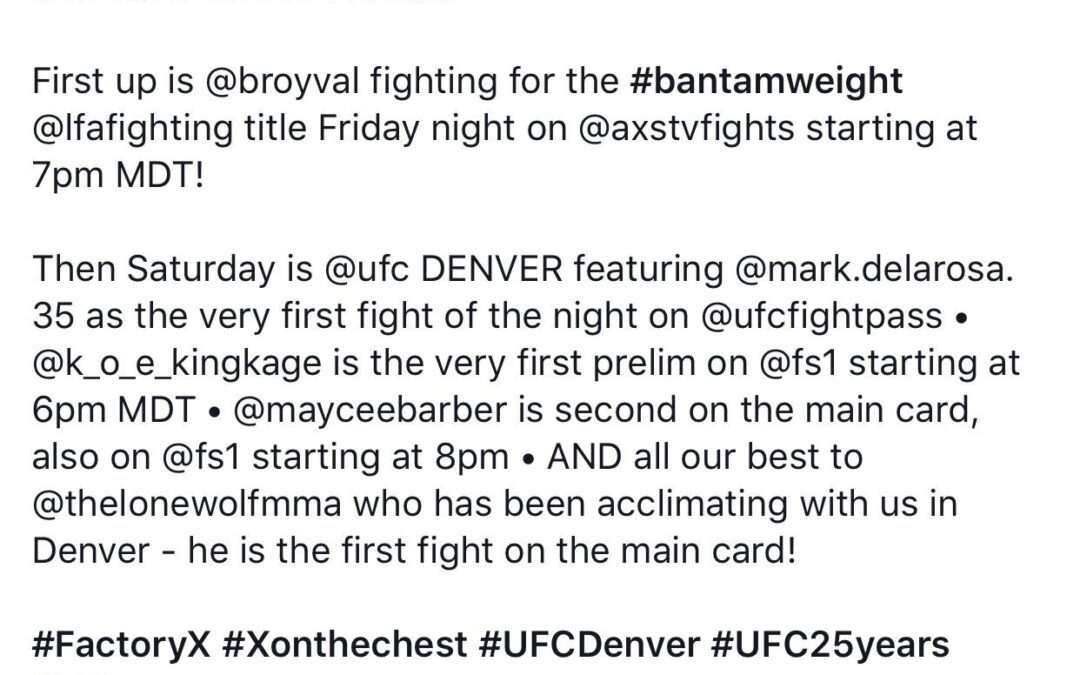 FIGHT WEEK TIMES 4!