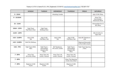 New schedule starts today!